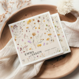 Boho Blommigt Bröllop Napkins Pappersservett