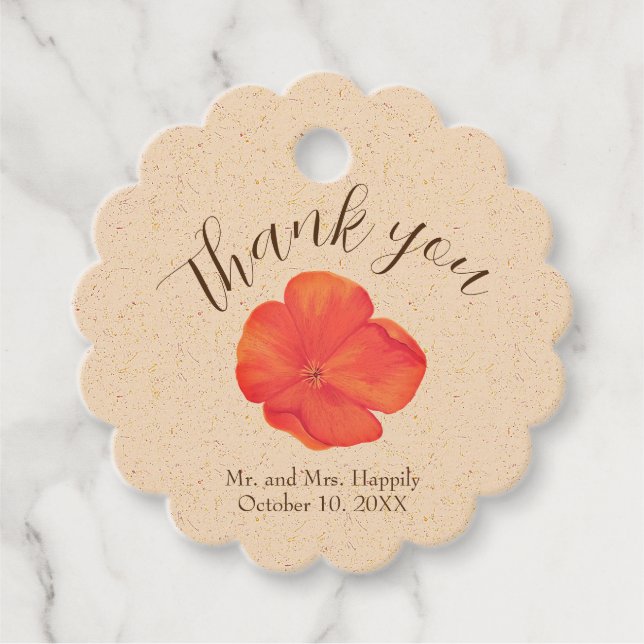 Boho Blommigt Bröllop Tack Gåvor Etiketter (Framsida)