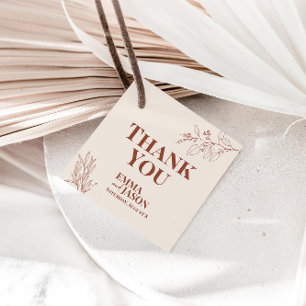 Boho Blommigt Bröllop Tack Gift Märkres Gåvor Etiketter