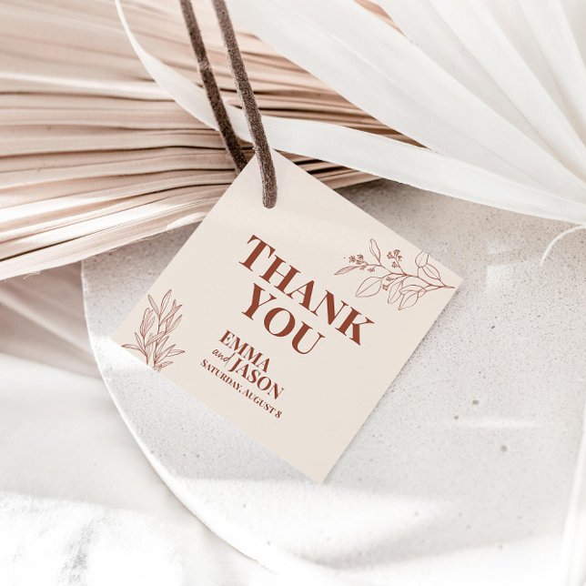 Boho Blommigt Bröllop Tack Gift Märkres Gåvor Etiketter (Skapare uppladdad)