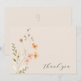 Boho Blommigt Bröllop - tackkort Tack Kort