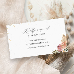 Boho Blommigt Bröllop Webbplats, Online OSA kort