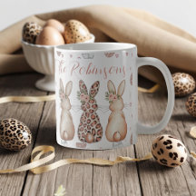 Boho Blommigt Bunnies Personlig Påsk