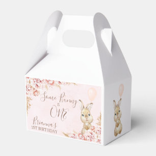 Boho Blommigt Bunny Rabbit Birthday-favoritruta Presentaskar