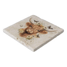 Boho Blommigt Butterfly Farmhouse Scottie Cow