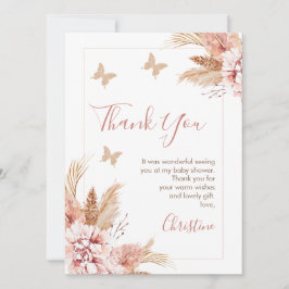Boho Blommigt Butterfly Kisses Baby Shower Tack Inbjudningar