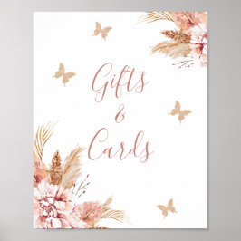  Boho Blommigt Butterfly Kisses Baby-tecken Poster