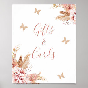 Boho Blommigt Butterfly Kisses Baby-tecken Poster