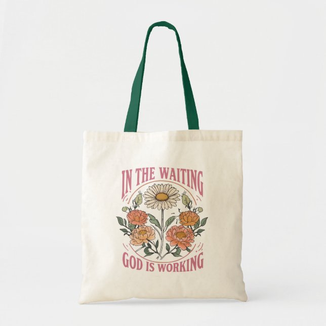 Boho Blommigt Christian Quote Tygkasse (Framsidan)