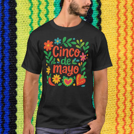 Boho Blommigt Cinco de Mayo T Shirt
