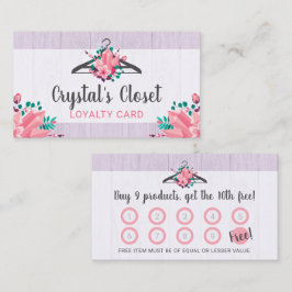 Boho Blommigt Clothes Hanger Closet Mode Loyalty Visitkort