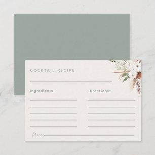 Boho Blommigt Cocktail-mottagarkort Inbjudningar
