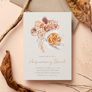 Boho Blommigt Coffee HouseuppvärmBrunch Inbjudningar
