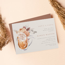 Boho Blommigt Coffee Möhippa Brunch Inbjudningar