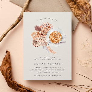 Boho Blommigt Coffee Möhippa Brunch Inbjudningar