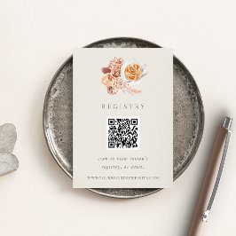 Boho Blommigt Coffee Möhippa QR-kodregister Tilläggskort