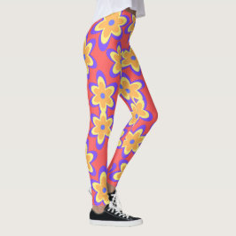 Boho Blommigt Colorful Mönster Leggings