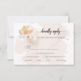 Boho Blommigt Coral Rosa Minimalist Bröllop OSA