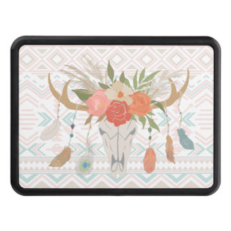 Boho Blommigt Cow Skull Hitch Cover Dragkroksskydd