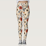Boho Blommigt Cute Black Orange Blue Cream Leggings<br><div class="desc">Dessa söta balar har ett bohemiskt blommönster i orangar,  blues,  gult och grädde. Söt och roligt,  perfekt till din boho stil. Skapat av Farmhouse Press.</div>