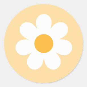 Boho Blommigt Daisy Groovy Födelsedagsfest Favorit Runt Klistermärke