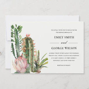 BOHO  BLOMMIGT DESERT CACTI FOLIAGE BRÖLLOP INBJUDNINGAR