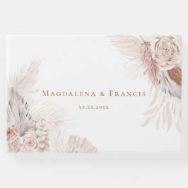 Boho blommigt design bröllop gäst bok