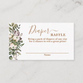 Boho blommigt Diaper Raffle Card Tilläggskort