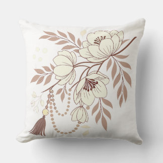 Boho Blommigt Elegance | Soft Beige Kudde