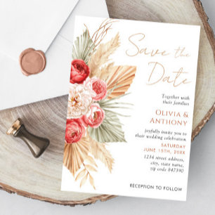 Boho Blommigt Elegant Fall Summer Bröllop Inbjudningar