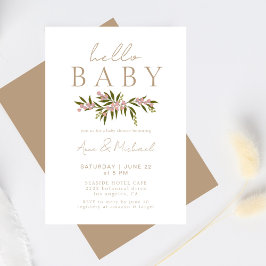 Boho Blommigt Elegant Kön Neutral babystötare Inbjudningar