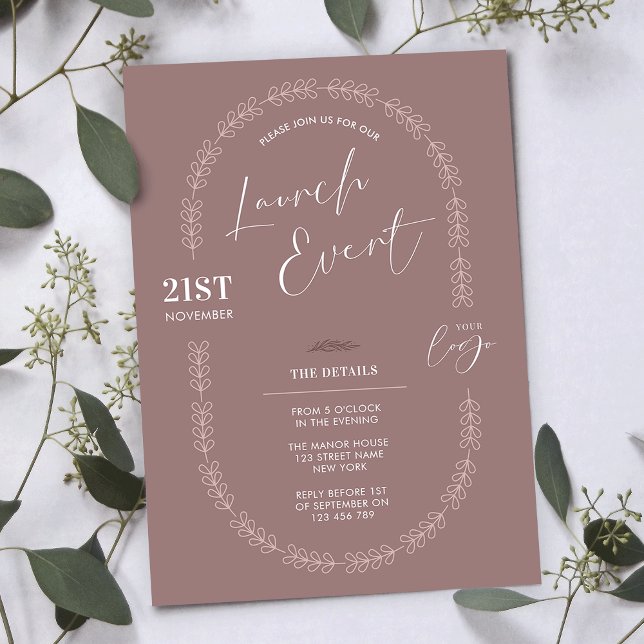 Boho Blommigt Elegant Salon Boutique Grand Open Inbjudningar (Boho inspired floral motif business grand opening invitations that are sure to impress)