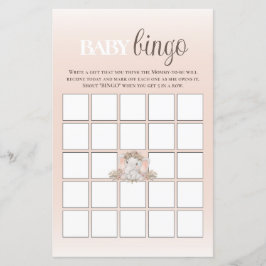 Boho Blommigt Elephant Baby Bingo Baby Shower Game