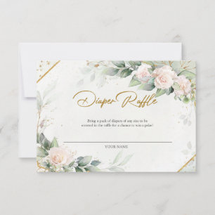 Boho Blommigt Eucalyptus Diaper Raffle Tack Kort