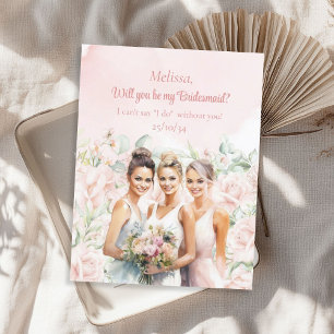 Boho  Blommigt Eucalyptus guld Bridesmaid Inbjudningar