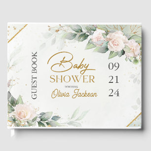 Boho Blommigt Eucalyptus Ram Baby Shower Gästböcker