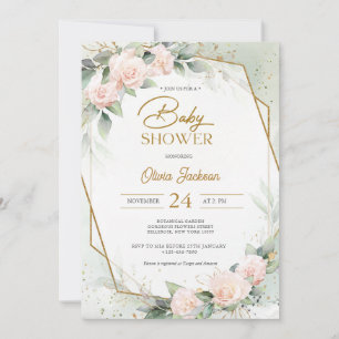 Boho Blommigt Eucalyptus Ram Baby Shower Inbjudningar
