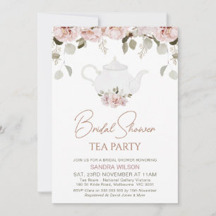 Boho Blommigt Eucalyptus Tea Party Möhippa Inbjudningar