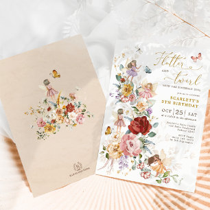 Boho Blommigt Fairy Princess Garden Födelsedagsfes Inbjudningar