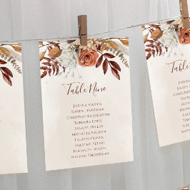 Boho Blommigt Fall Bröllop Sittschemat Bord plan