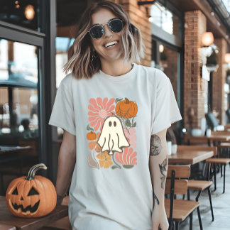 Boho Blommigt Fall Rosa Ghost T Shirt