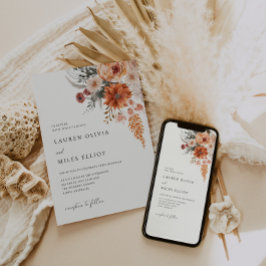 Boho Blommigt Fall Wedding Inbjudan