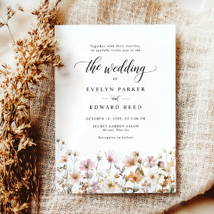 Boho Blommigt Fall Wedding Inbjudningar