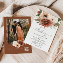 Boho Blommigt Fall Wedding QR Code OSA