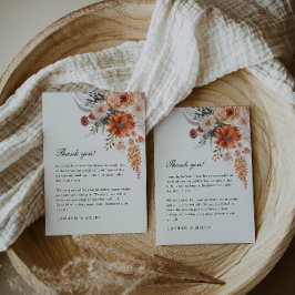 Boho Blommigt Fall Wedding Tackkort Tack Kort