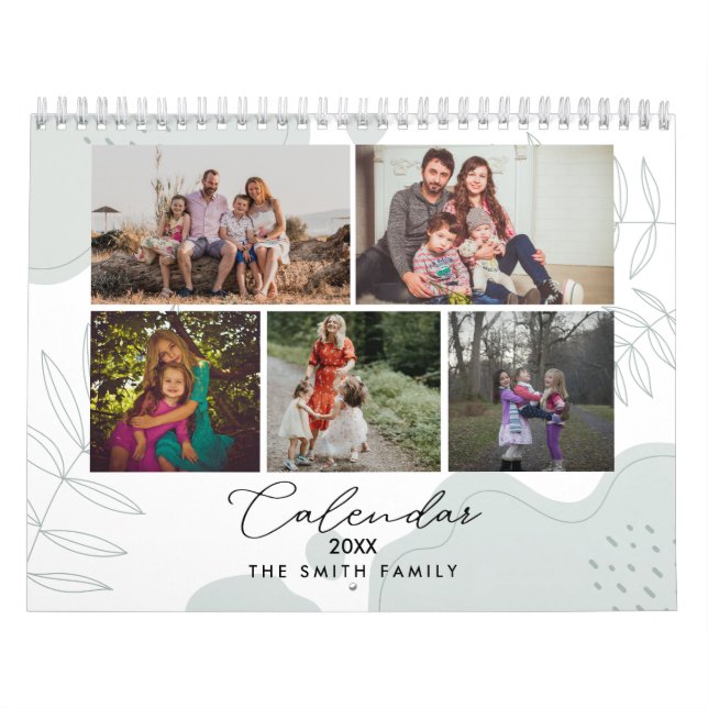 Boho Blommigt Family Memories Photo Keepsak Kalender (Omslag)