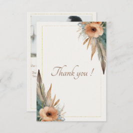 Boho Blommigt Feather Dreamcatcher Bröllop Tack Kort