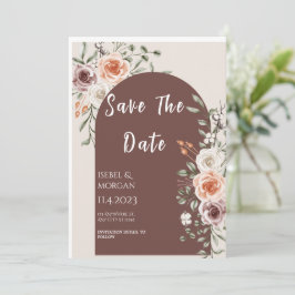 Boho Blommigt Fête-bröllopskort Tack Kort