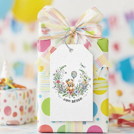 Boho blommigt-födelsedagskalas presentetikett