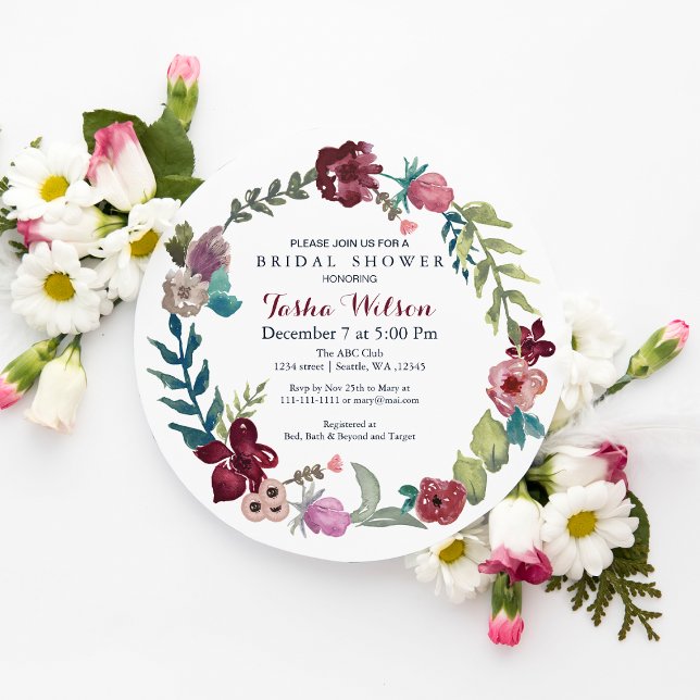Boho Blommigt Garden Inbjudningskort för möhippa (Boho Floral Garden Bridal Shower Invitations)
